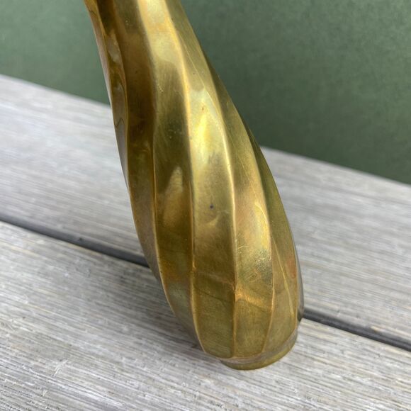 Vintage Brass Swirl Vase - Pineapple Top Vase - Small Brass Bud Vase - 5.25” - Picture 6 of 9